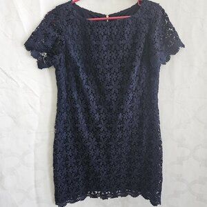 Jessica Howard-Midnight Lace Navy Blue Dress